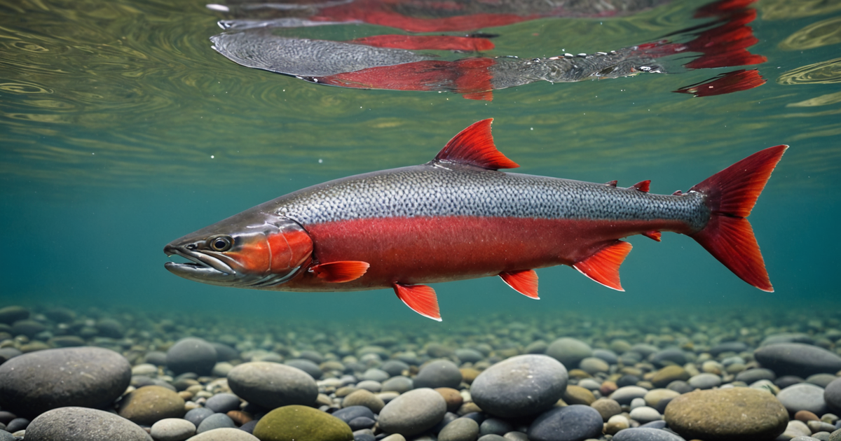 A vibrant sockeye salmon in the Russian River