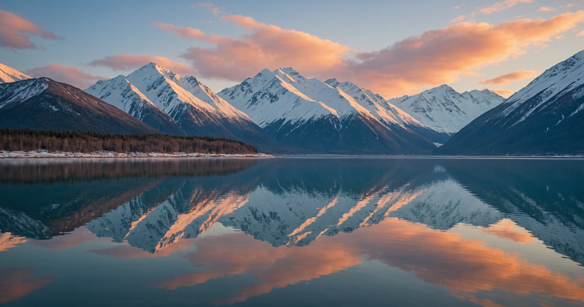 The scenic Kenai Mountains rising majestically above the waters of Seward