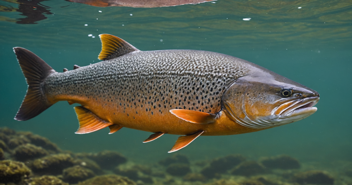 A close-up of a Chinook salmon, the largest Pacific salmon species.