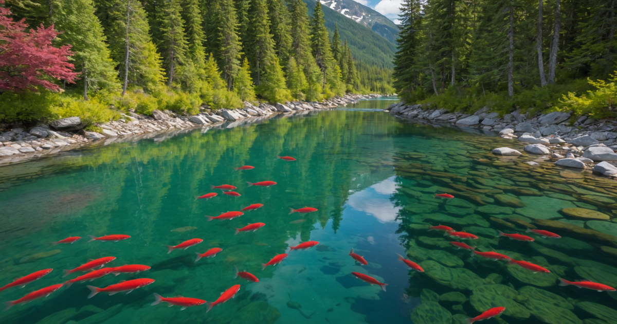 A variety of salmon species in Skagway waters