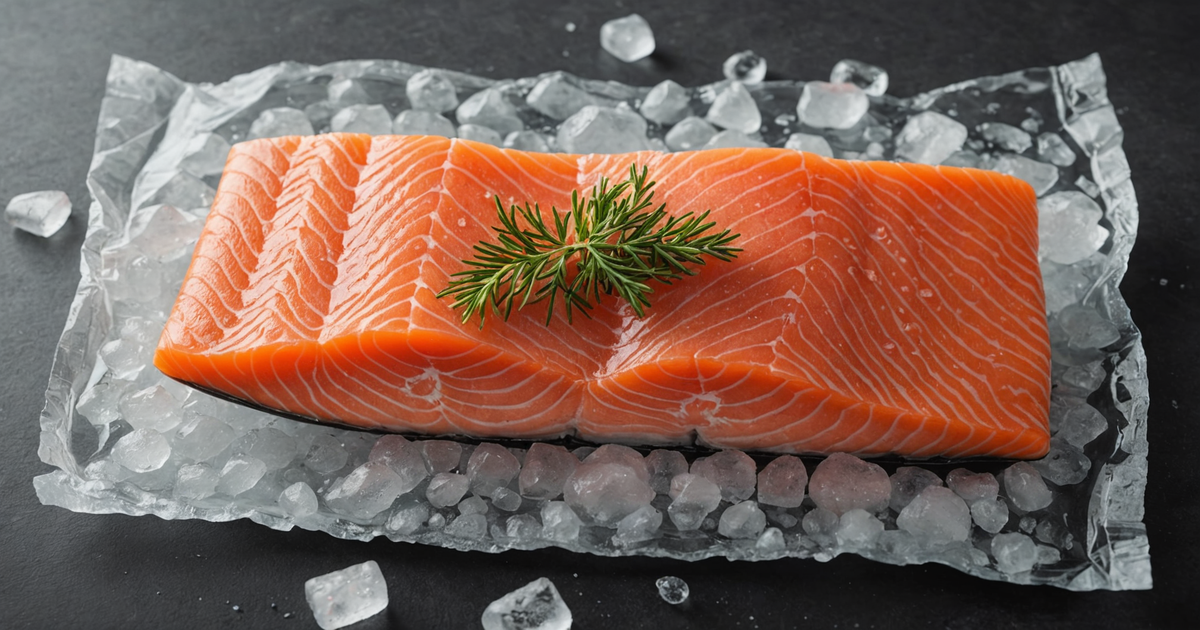 Salmon being vacuum-sealed and packed with ice packs