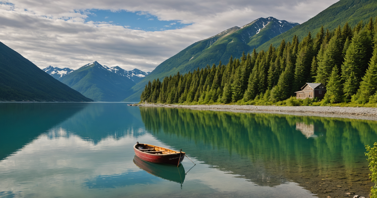 Scenic view of Skagway's fishing waters