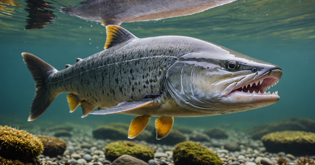 Chum Salmon showcasing its distinctive teeth during spawning
