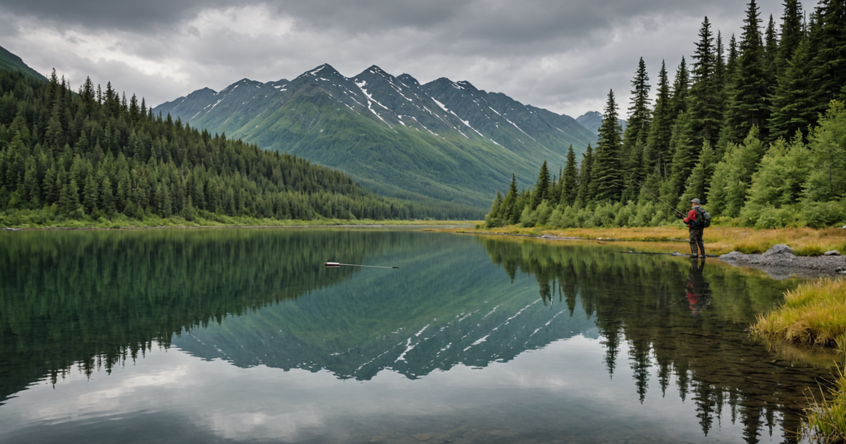 Angler Catching a Pike in Alaska