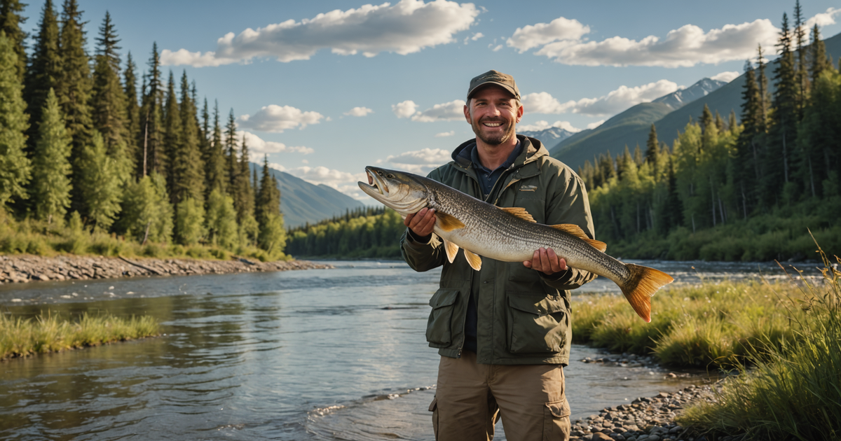 An angler with a large northern pike on the Susitna River, showcasing the excitement and challenge of pike fishing