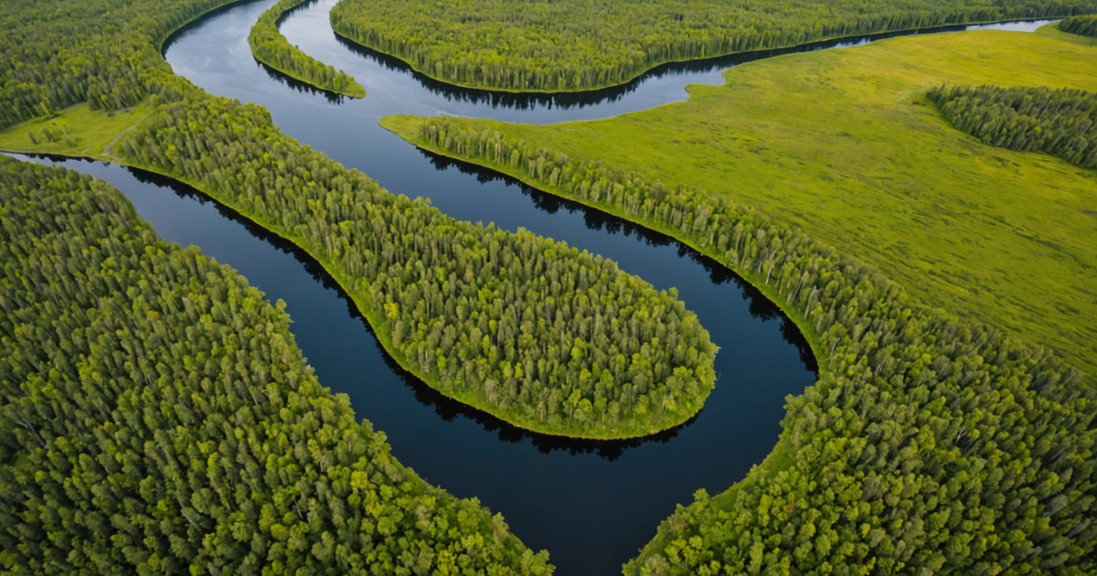 Aerial view of Minto Flats, a prime location for northern pike fishing