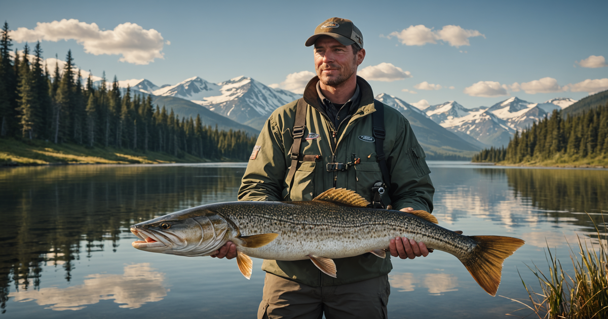 An angler holding a large northern pike in Alaskan waters.