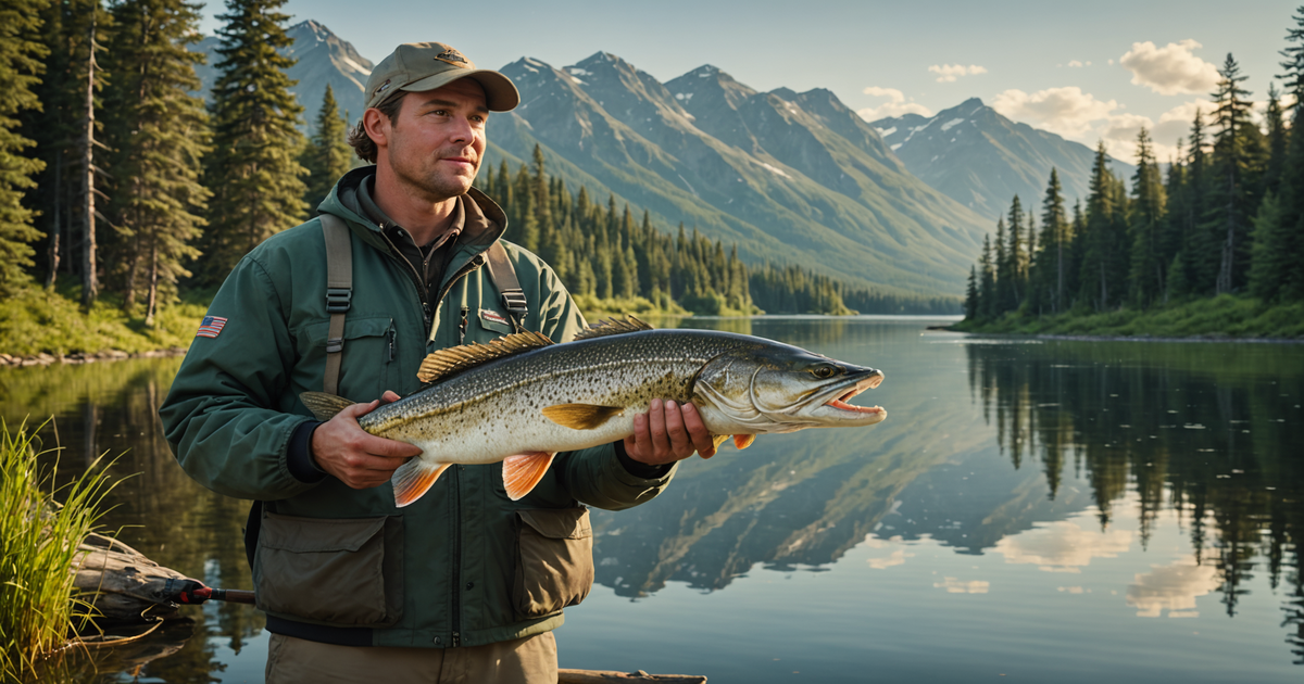 An angler holding a large northern pike caught in Alaska