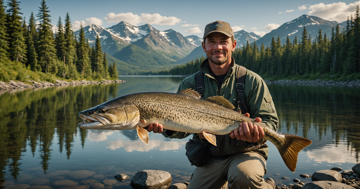 An angler displaying a large northern pike caught in Alaska