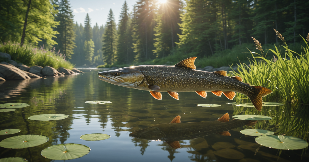 A pike being gently released back into the water