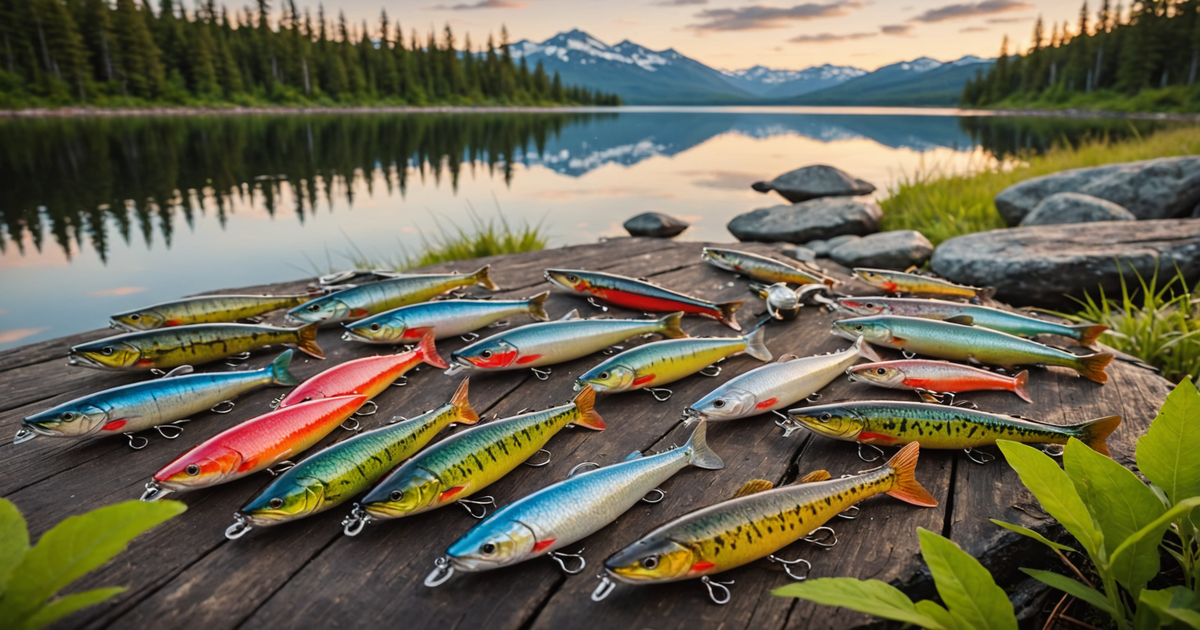 A selection of lures suitable for northern pike fishing in Alaska.