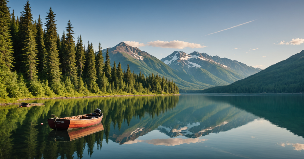 A scenic view of a remote Alaskan fishing location
