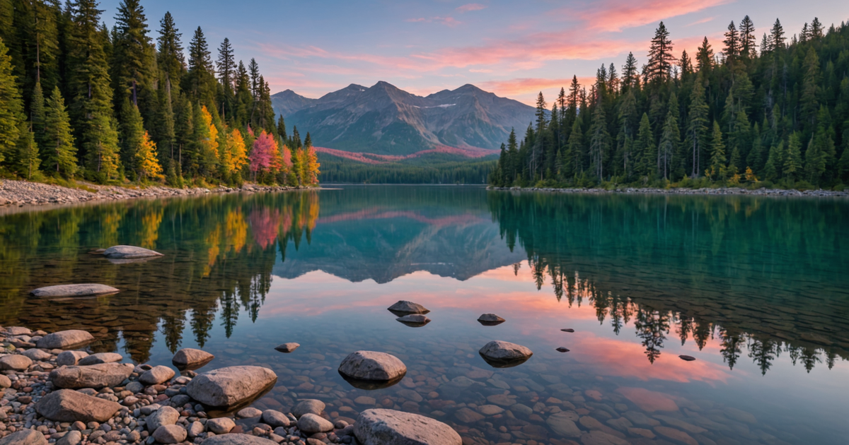 A scenic view of Alexander Lake with the surrounding wilderness, perfect for outdoor enthusiasts.