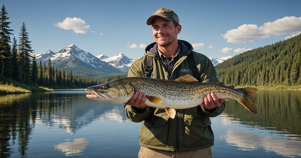 Angler holding a large pike caught in an Alaskan lake