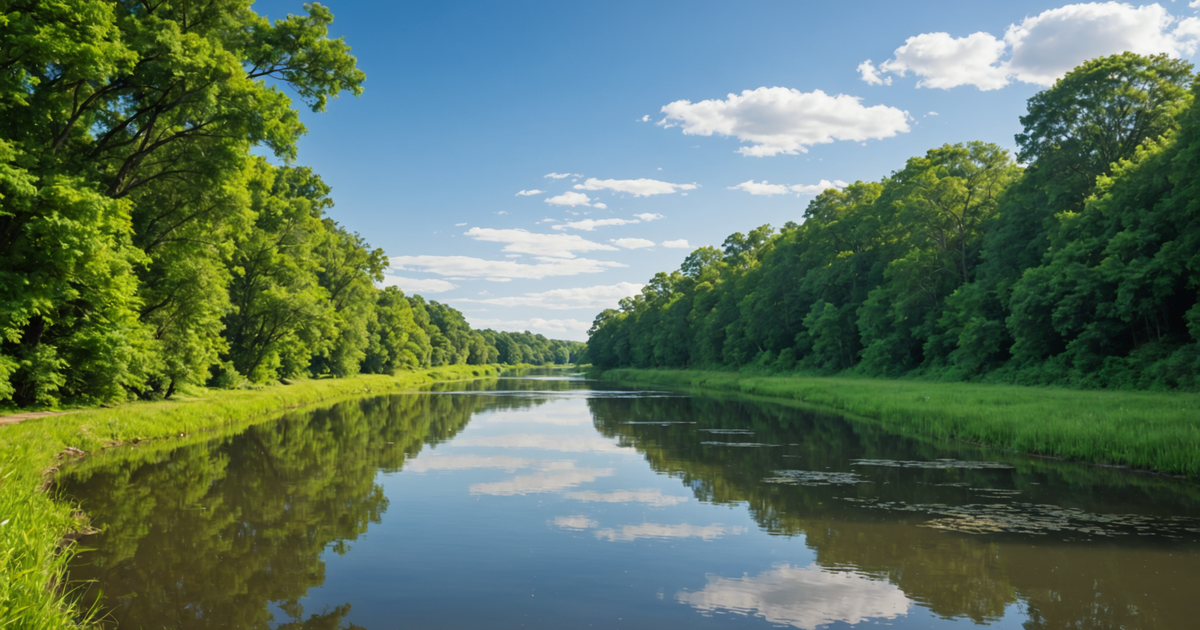 A scenic view of Minto Flats with lush vegetation and a serene river